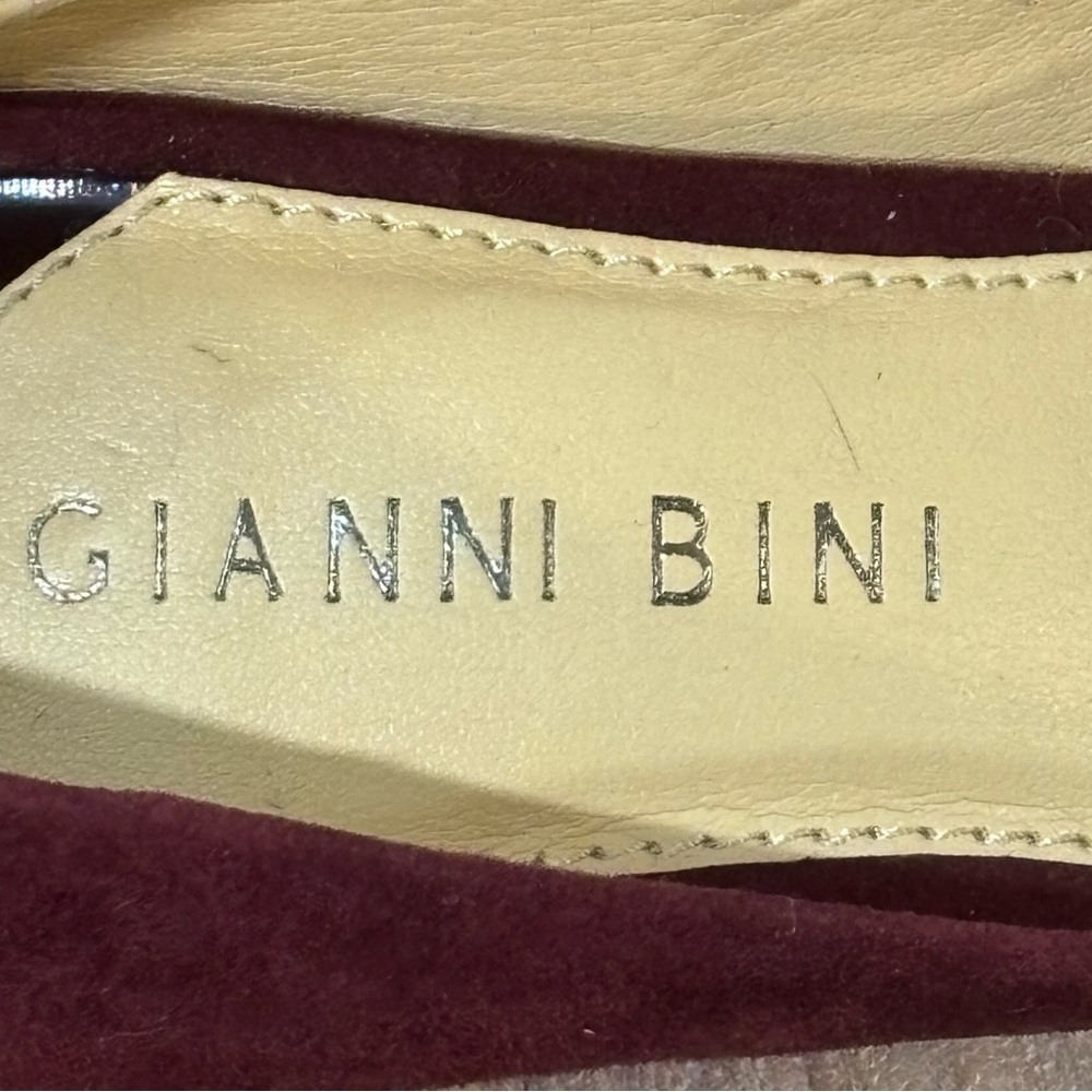 Gianni Bini Purple Eggplant Burgundy Suede Heels Pumps Sz 6.5M - Picture 5 of 9